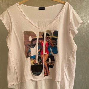 🛑 love culture large pin up T-shirt